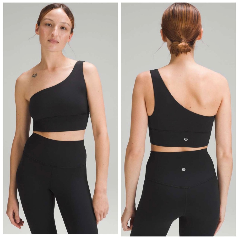 Lululemon Align Asymmetrical Bra C/D Cup Black Nulu Size 10 NEW